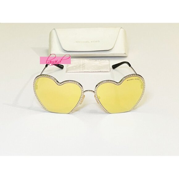Michael Kors Heart Breaker Sunglasses Gold Metal Shiny Sunnies 100 UV Protection - Picture 4 of 16